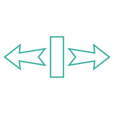 Streç okları yatay olarak vektör simge kontur