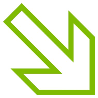 Kontur vektör simgesi doğru aşağı ok