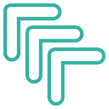 Üçlü işaretçi yaptı yukarı kontur vektör simgesi