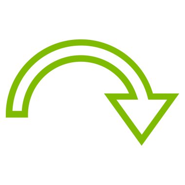 Döndür sağ kontur vektör simgesi