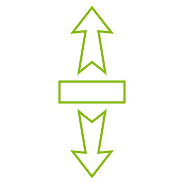 Oklar dikey olarak uzatmak inme vektör simgesi