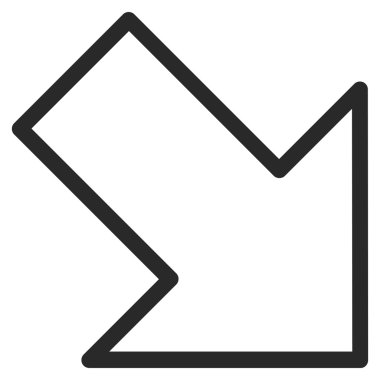 Kontur vektör simgesi doğru aşağı ok