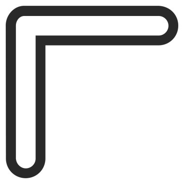 Ok ucu sol yukarı anahat vektör simgesi