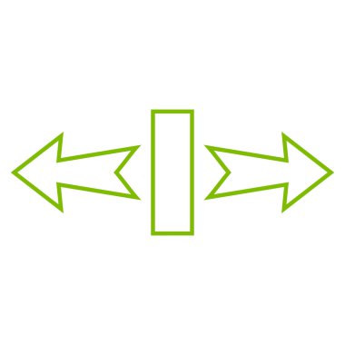 Streç okları yatay ince çizgi vektör simgesi