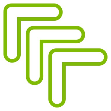 Üçlü işaretçi yaptı yukarı kontur vektör simgesi