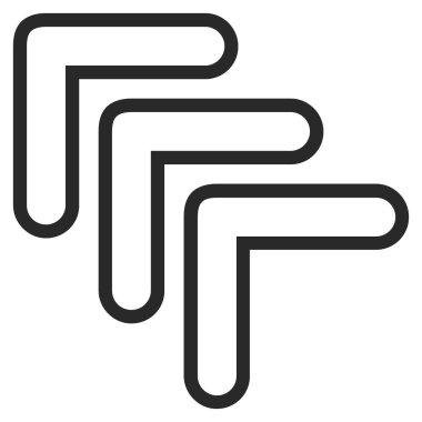 Üçlü işaretçi yaptı yukarı kontur vektör simgesi