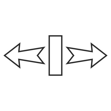 Streç okları yatay ince çizgi vektör simgesi