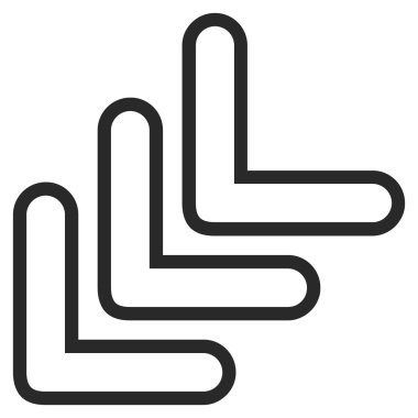 Üçlü işaretçi kontur vektör simgesi yaptı