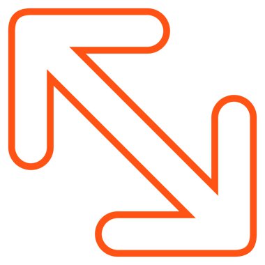 Oklar çapraz anahat vektör simgesi ters çevir