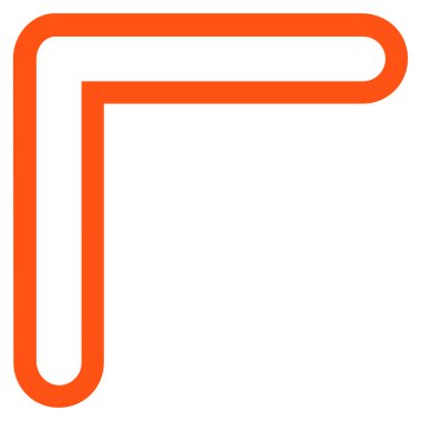 Ok ucu sol yukarı anahat vektör simgesi