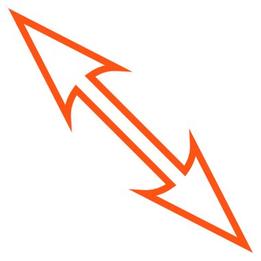 Boyutu ok çapraz ince çizgi vektör simgesi