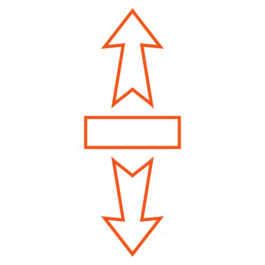 Oklar dikey olarak uzatmak inme vektör simgesi