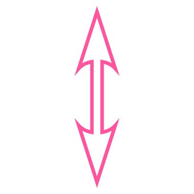 Boyutu ok dikey kontur vektör simgesi