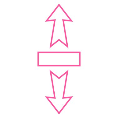 Streç okları dikey vektör simge kontur