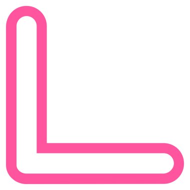 Ok ucu sol kontur vektör simgesi