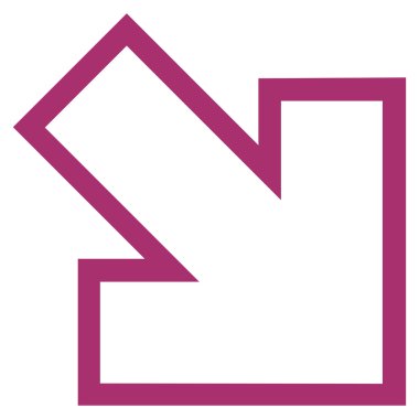 Kontur vektör simgesi doğru aşağı ok