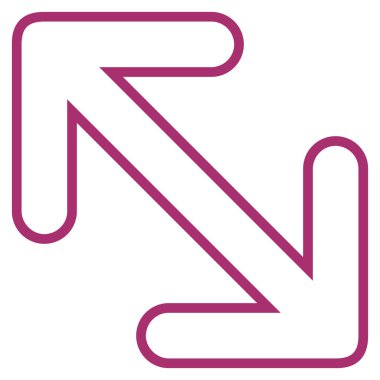 Oklar çapraz ince çizgi vektör simgesi ters çevir