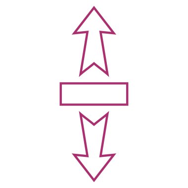 Streç okları dikey ince çizgi vektör simgesi