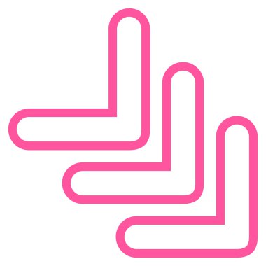 İşaretçi anahat vektör simgesi aşağı üçlü