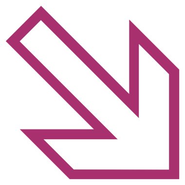 Anahat vektör simgesi doğru aşağı ok