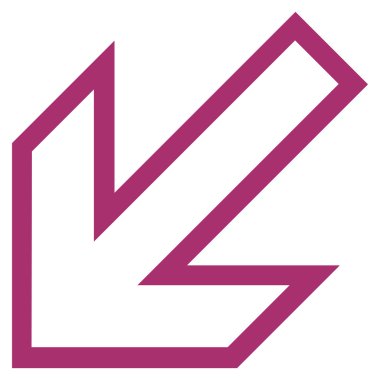 Kontur vektör simgesi sol ok