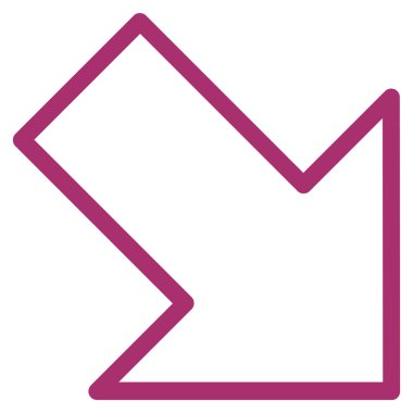 Kontur vektör simgesi doğru aşağı ok