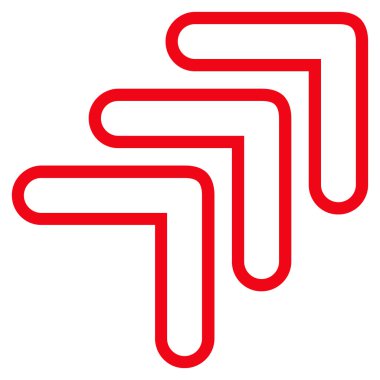 İşaretçiyi doğru yukarı anahat vektör simge üçlü