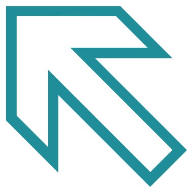 Kontur vektör simge kadar sol ok