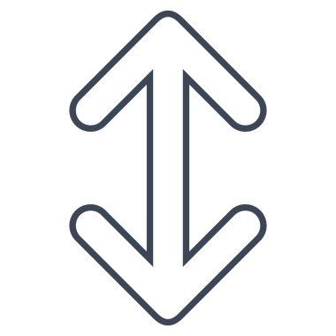 Oklar dikey ince çizgi vektör simgesi ters çevir