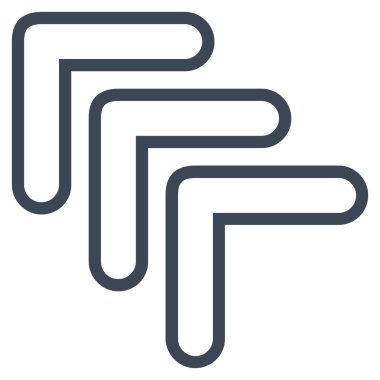 Üçlü işaretçi yaptı yukarı kontur vektör simgesi