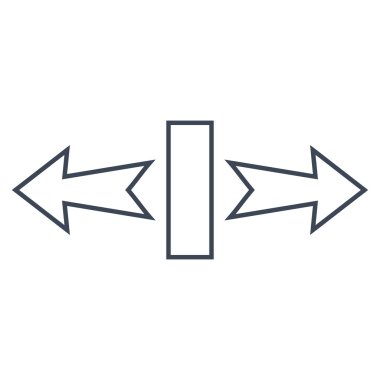 Streç okları yatay ince çizgi vektör simgesi