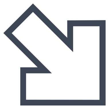 Kontur vektör simgesi doğru aşağı ok