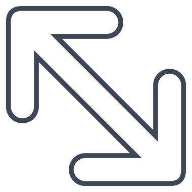 Oklar çapraz ince çizgi vektör simgesi ters çevir