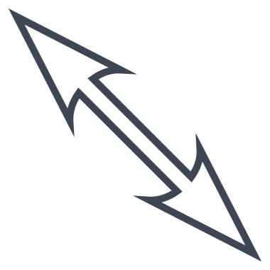 Boyutu ok çapraz kontur vektör simgesi