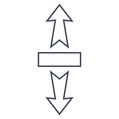 Streç okları dikey vektör simge kontur