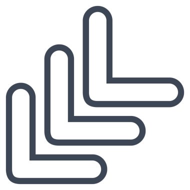 Üçlü işaretçi kontur vektör simgesi yaptı