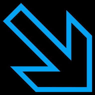 Kontur vektör simgesi doğru aşağı ok