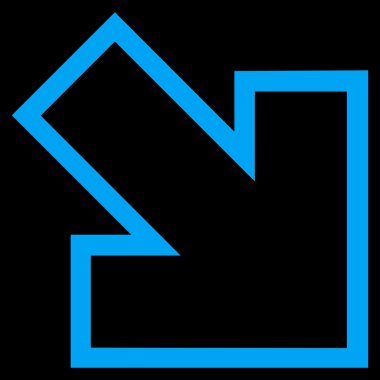 Kontur vektör simgesi doğru aşağı ok