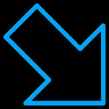 Şu ince çizgi vektör simgesi aşağı ok