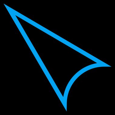 Ok ucu sol yukarı kontur vektör simgesi