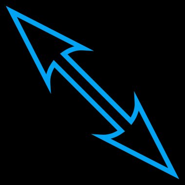 Boyutu ok çapraz kontur vektör simgesi