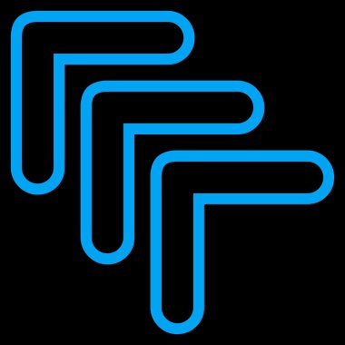 Üçlü işaretçi yaptı yukarı kontur vektör simgesi