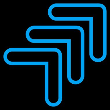 İşaretçi kontur vektör simgesini sağa yukarı üçlü