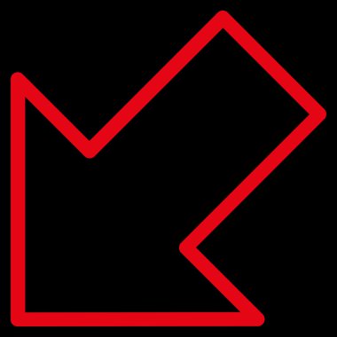 Kontur vektör simgesi sol ok