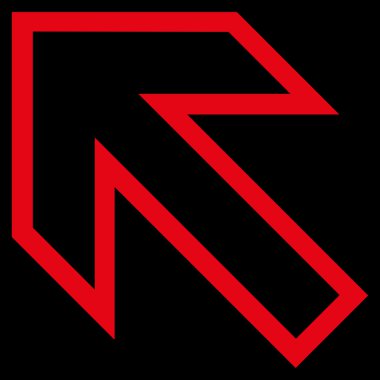 Anahat vektör simge kadar sol ok