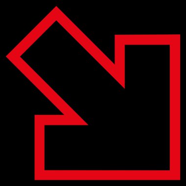 Kontur vektör simgesi doğru aşağı ok