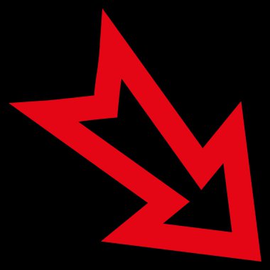 Kontur vektör simgesi doğru aşağı ok