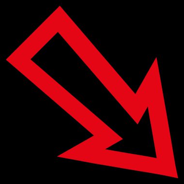 Kontur vektör simgesi doğru aşağı ok