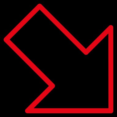 Kontur vektör simgesi doğru aşağı ok