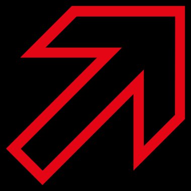 Kontur vektör simgesi sağ yukarı ok